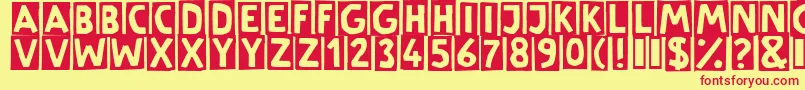 LinotypeSchere Font – Red Fonts on Yellow Background