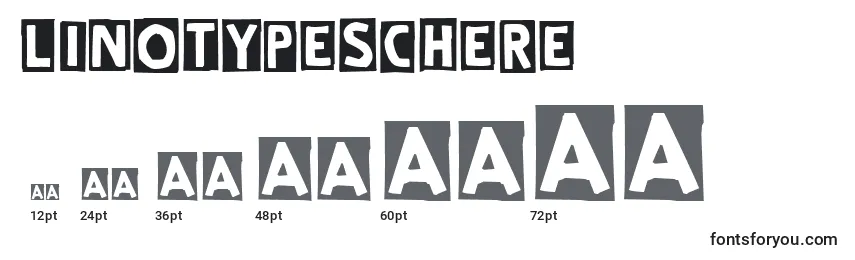 Размеры шрифта LinotypeSchere
