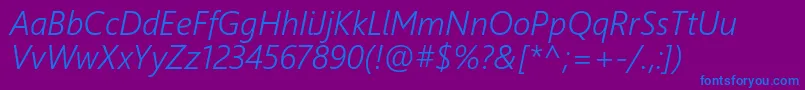 SegoeUiSemilightItalic Font – Blue Fonts on Purple Background