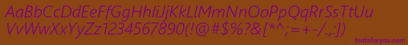 SegoeUiSemilightItalic Font – Purple Fonts on Brown Background