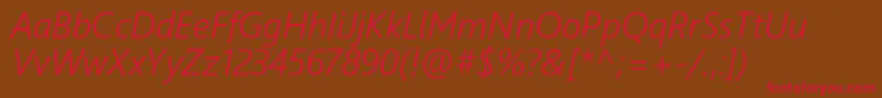 SegoeUiSemilightItalic Font – Red Fonts on Brown Background