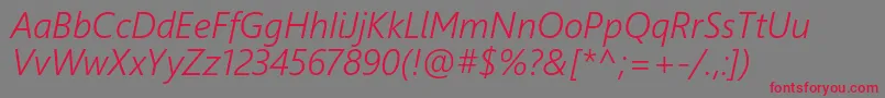 フォントSegoeUiSemilightItalic – 赤い文字の灰色の背景