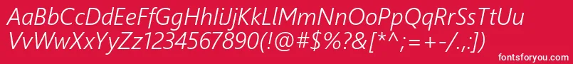 フォントSegoeUiSemilightItalic – 赤い背景に白い文字