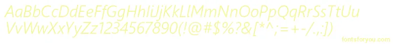 SegoeUiSemilightItalic Font – Yellow Fonts on White Background