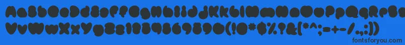 MisterLoopyFill Font – Black Fonts on Blue Background