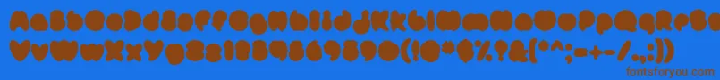 MisterLoopyFill Font – Brown Fonts on Blue Background