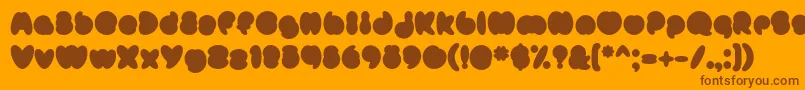 MisterLoopyFill Font – Brown Fonts on Orange Background