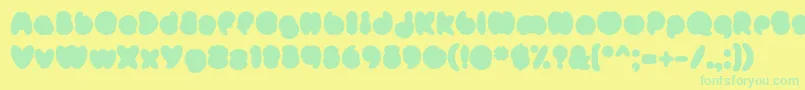 Шрифт MisterLoopyFill – зелёные шрифты на жёлтом фоне