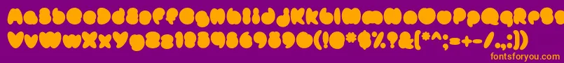 MisterLoopyFill-fontti – oranssit fontit violetilla taustalla