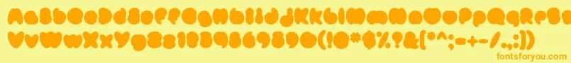 fuente MisterLoopyFill – Fuentes Naranjas Sobre Fondo Amarillo