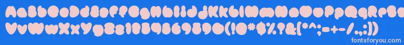MisterLoopyFill Font – Pink Fonts on Blue Background
