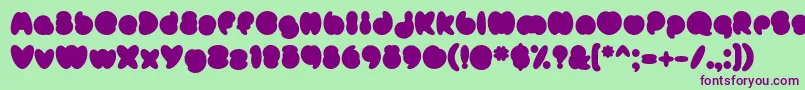 MisterLoopyFill Font – Purple Fonts on Green Background