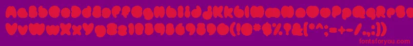 MisterLoopyFill Font – Red Fonts on Purple Background