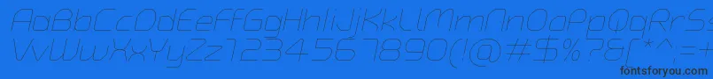 TypoAngularRoundedThinItalicDemo Font – Black Fonts on Blue Background