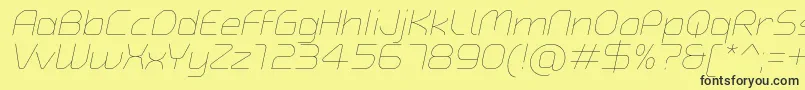 TypoAngularRoundedThinItalicDemo Font – Black Fonts on Yellow Background