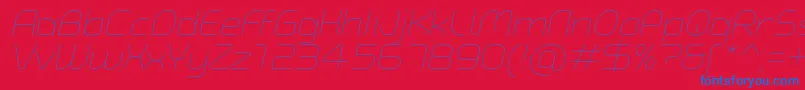 TypoAngularRoundedThinItalicDemo Font – Blue Fonts on Red Background
