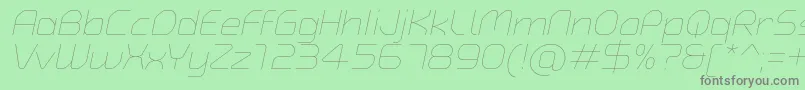 TypoAngularRoundedThinItalicDemo Font – Gray Fonts on Green Background