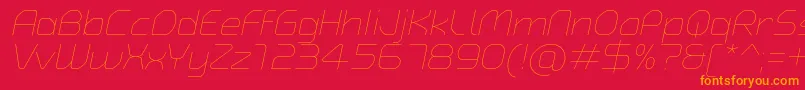 TypoAngularRoundedThinItalicDemo Font – Orange Fonts on Red Background