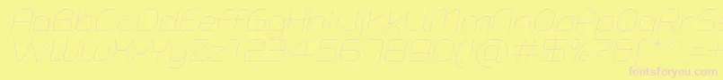 TypoAngularRoundedThinItalicDemo Font – Pink Fonts on Yellow Background