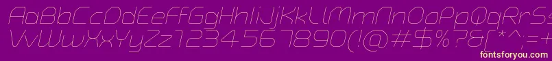 TypoAngularRoundedThinItalicDemo Font – Yellow Fonts on Purple Background