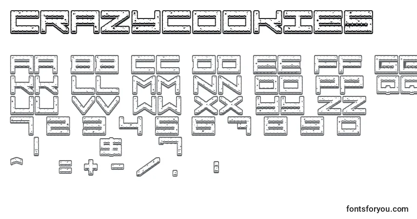 Шрифт CrazyCookies – алфавит, цифры, специальные символы