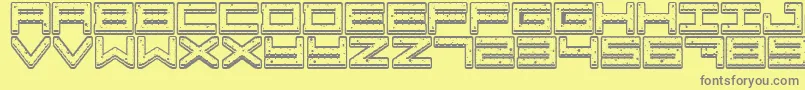CrazyCookies-Schriftart – Graue Schriften auf gelbem Hintergrund