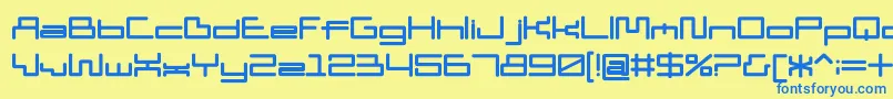 D3 Pipismw Font – Blue Fonts on Yellow Background