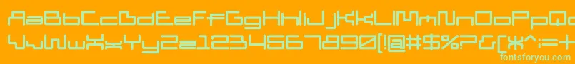 D3 Pipismw-Schriftart – Grüne Schriften auf orangefarbenem Hintergrund