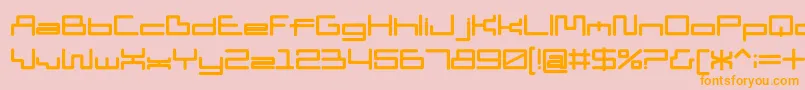 D3 Pipismw Font – Orange Fonts on Pink Background