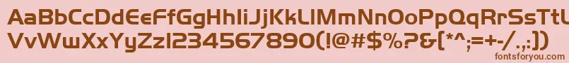 フォントHandgotb – ピンクの背景に茶色のフォント
