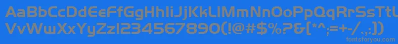 フォントHandgotb – 青い背景に灰色の文字