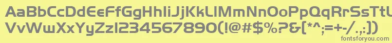 フォントHandgotb – 黄色の背景に灰色の文字
