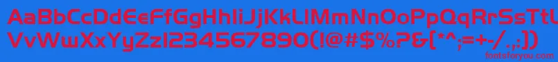 Handgotb Font – Red Fonts on Blue Background