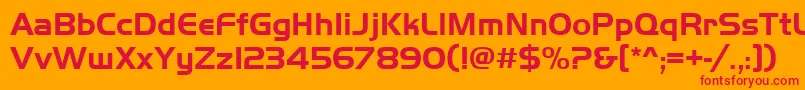 Handgotb Font – Red Fonts on Orange Background