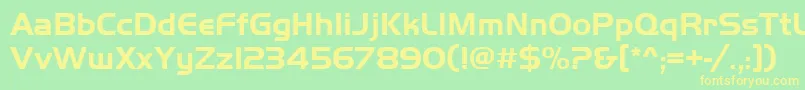Handgotb Font – Yellow Fonts on Green Background