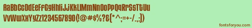 HousegothicBoldthree-fontti – ruskeat fontit vihreällä taustalla