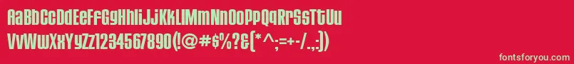 フォントHousegothicBoldthree – 赤い背景に緑の文字