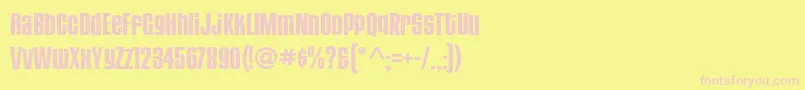 HousegothicBoldthree Font – Pink Fonts on Yellow Background