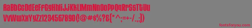 HousegothicBoldthree Font – Red Fonts on Gray Background