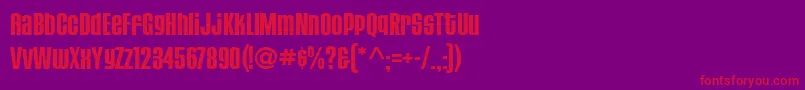 HousegothicBoldthree Font – Red Fonts on Purple Background