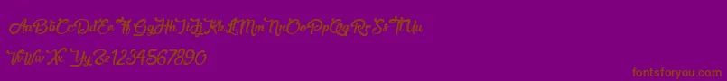 SweetheartBirthday-Schriftart – Braune Schriften auf violettem Hintergrund