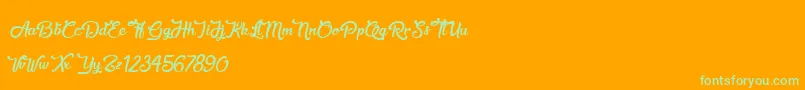 SweetheartBirthday Font – Green Fonts on Orange Background