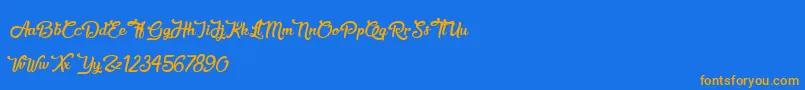 SweetheartBirthday Font – Orange Fonts on Blue Background