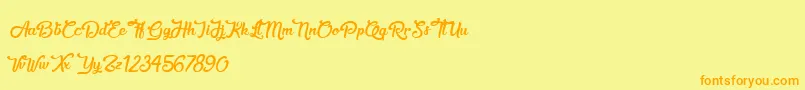 SweetheartBirthday Font – Orange Fonts on Yellow Background