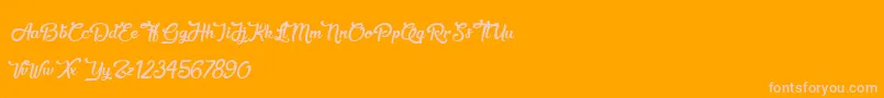SweetheartBirthday-Schriftart – Rosa Schriften auf orangefarbenem Hintergrund