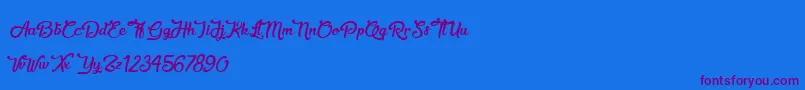 SweetheartBirthday Font – Purple Fonts on Blue Background