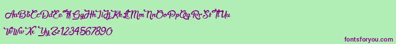 SweetheartBirthday Font – Purple Fonts on Green Background