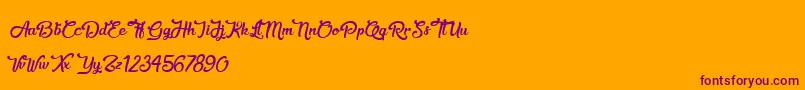 Police SweetheartBirthday – polices violettes sur fond orange
