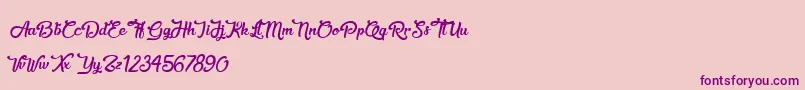 SweetheartBirthday Font – Purple Fonts on Pink Background