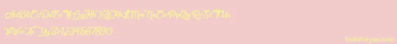 SweetheartBirthday Font – Yellow Fonts on Pink Background